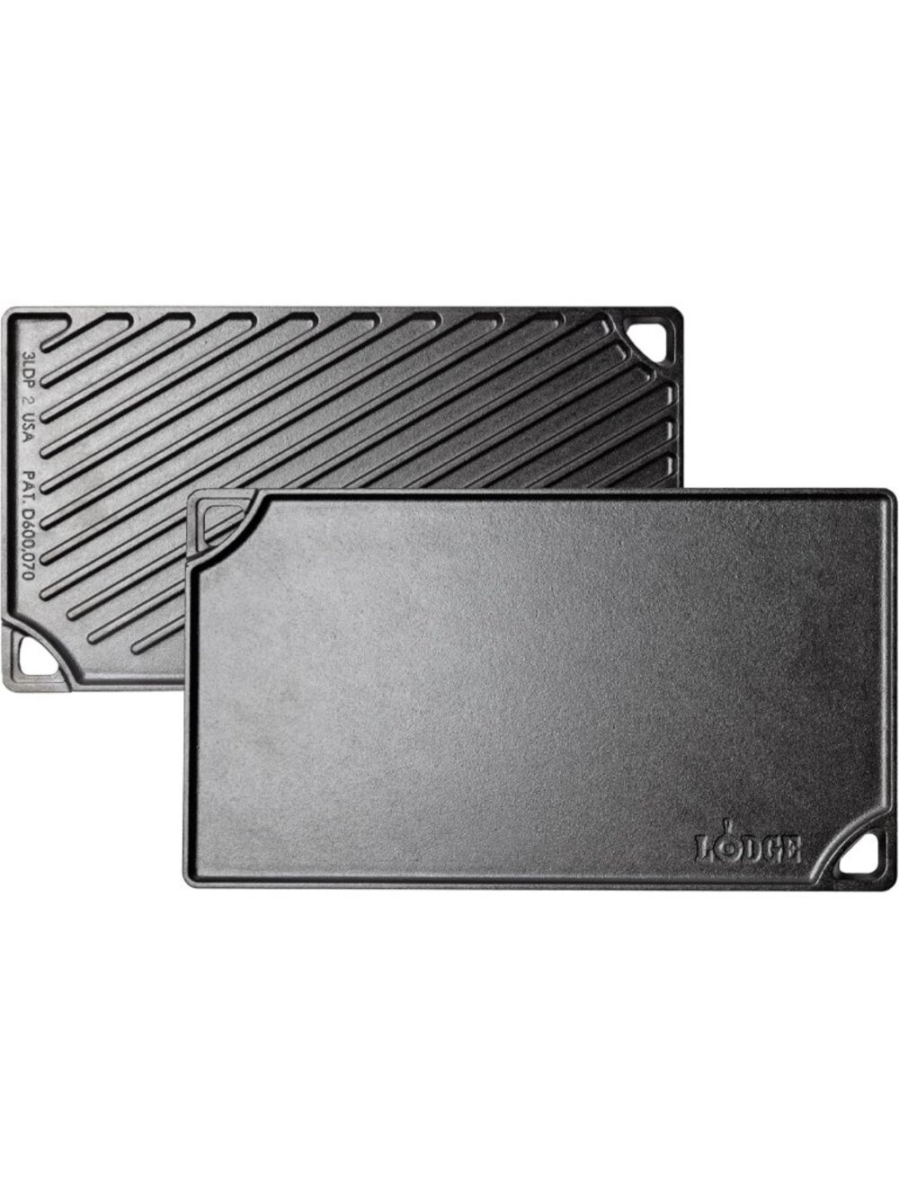 Reversible Cast Iron Grill/Griddle Pan - 16.75" x 9.5" - Durable & Versatile